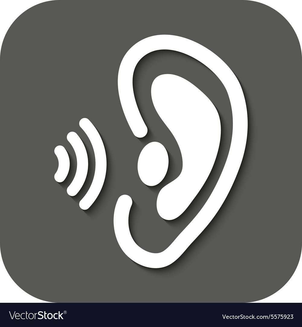 the ear icon sense organ and hear understand vector image