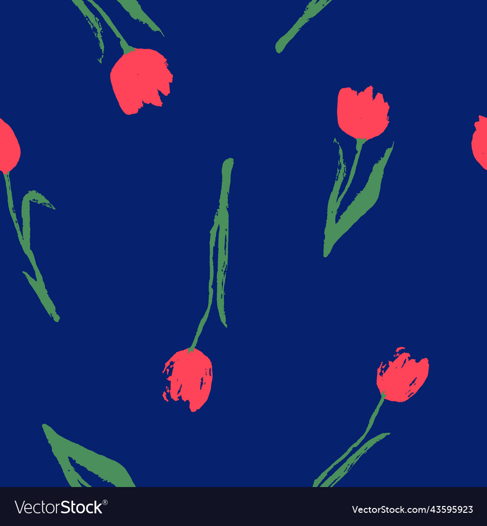 Tock of a seamless pattern with red tulips