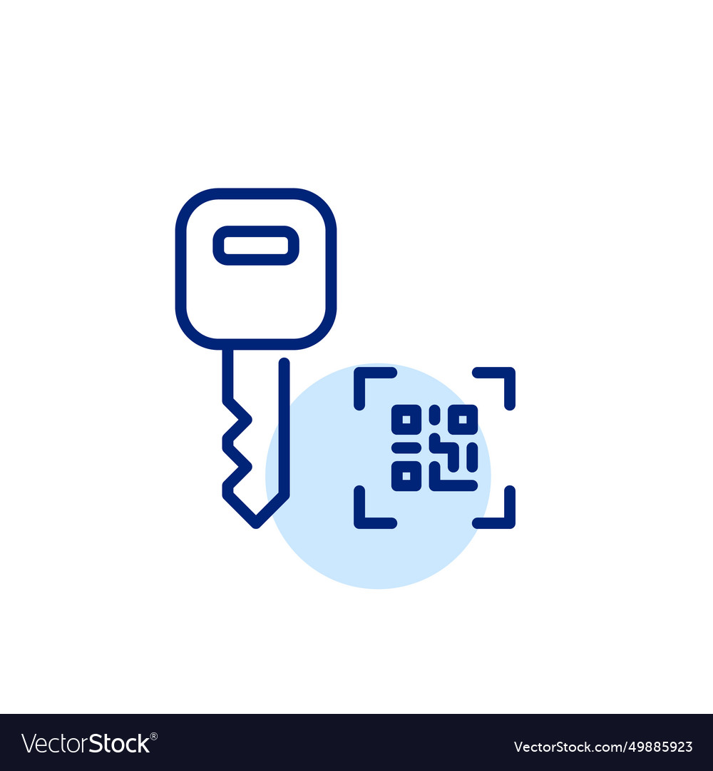 Using qr code as key to apartment or car pixel Vector Image Using qr code as key to apartment or car pixel
