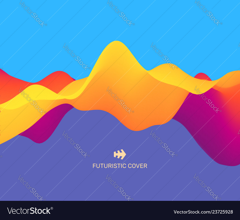 3d wavy background dynamic effect design template vector image 3d wavy background dynamic effect design template