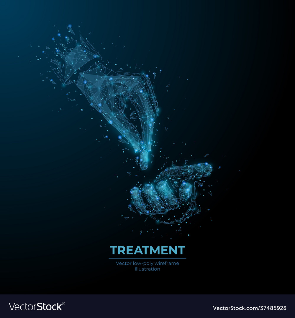 Abstract low poly image treatment concept vector image Abstract low poly image treatment concept