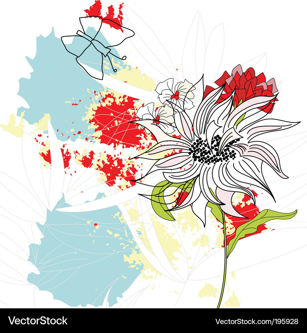 Background with a flower Royalty Free Vector Image