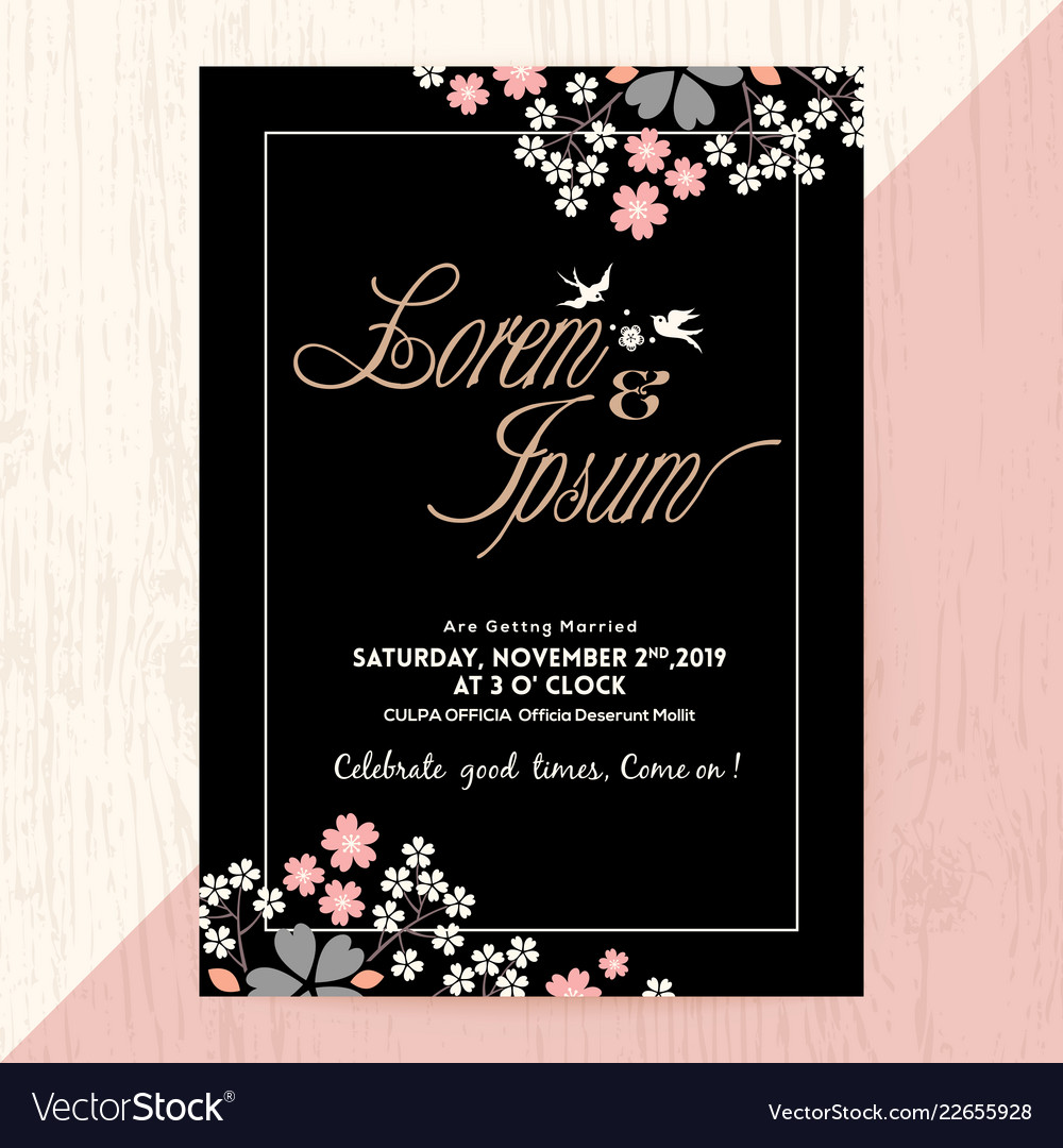 black wedding invitation