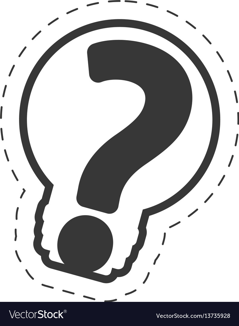 Bulb question mark image outline