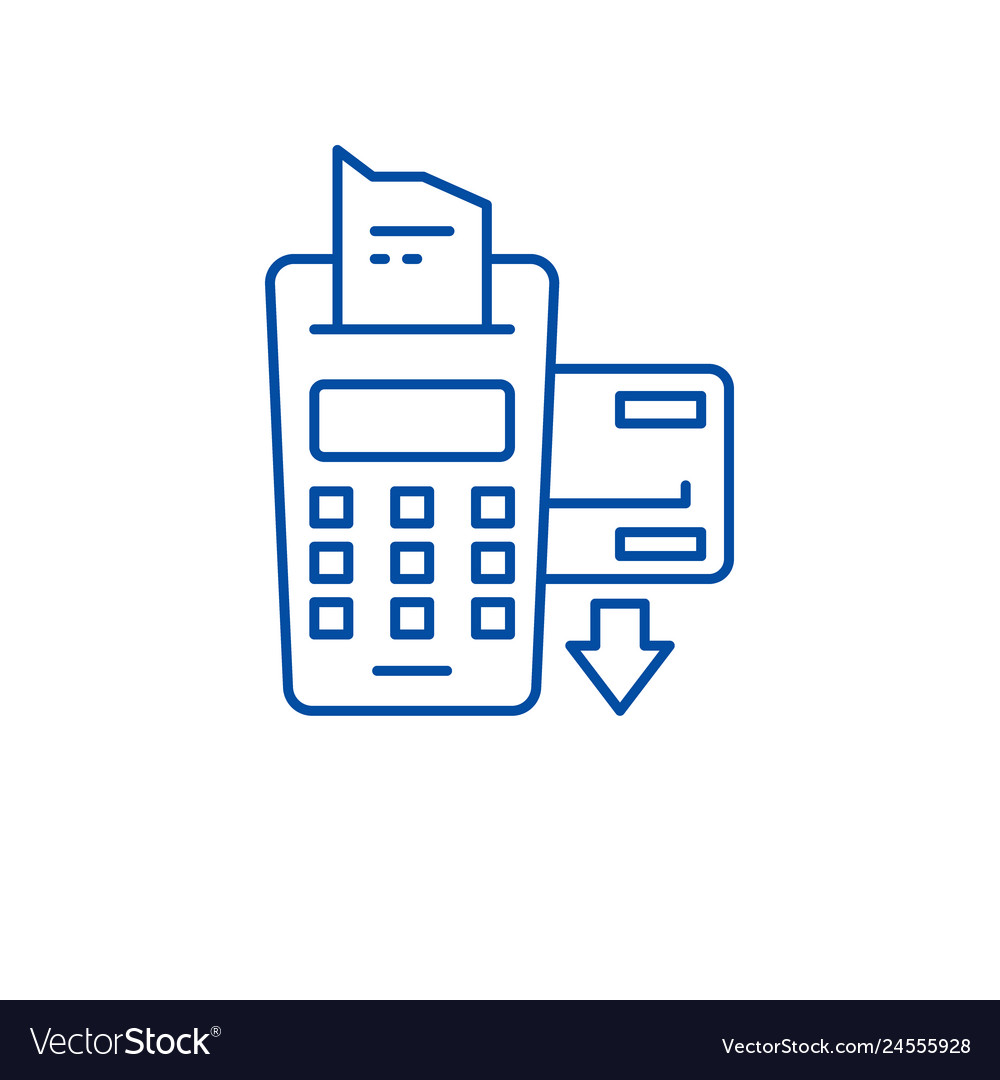Checkout counter line icon concept