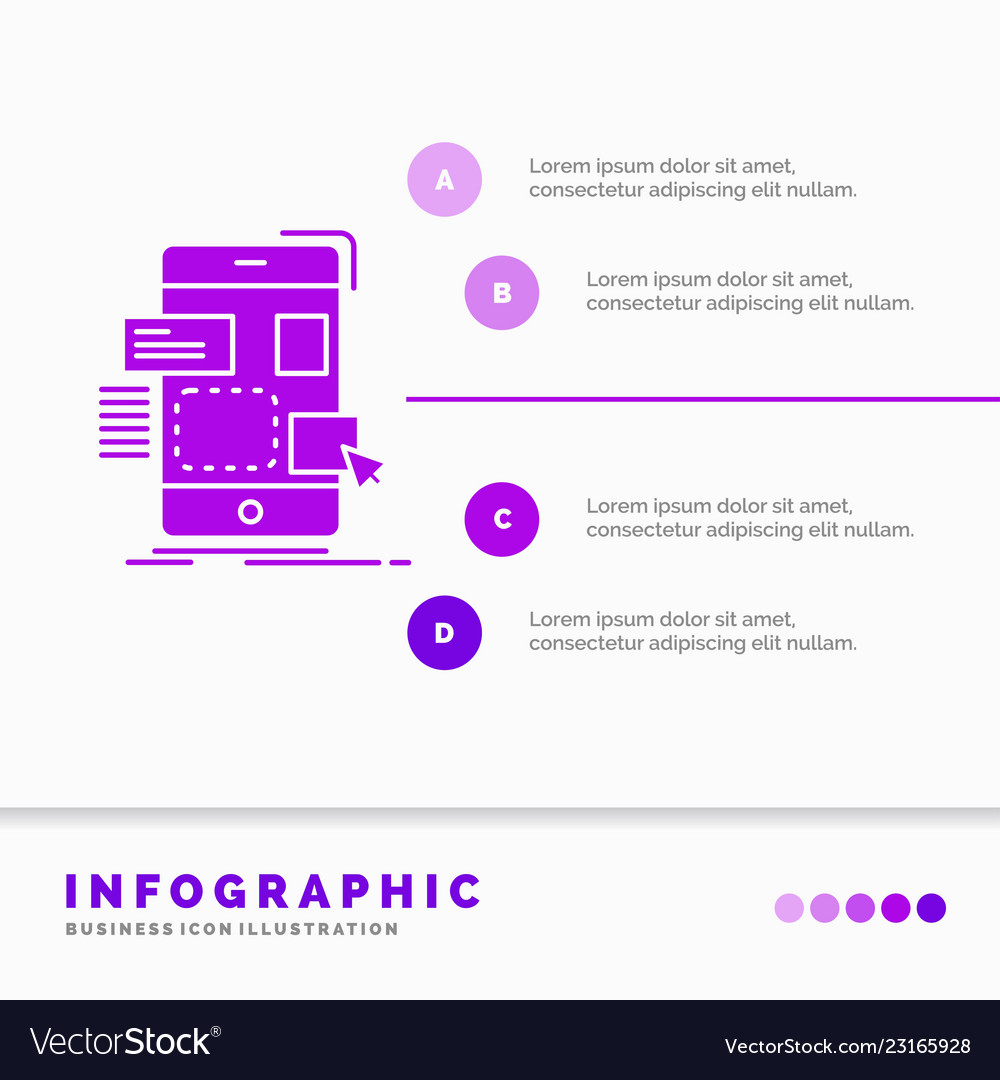 Drag mobile design ui ux infographics template vector image Drag mobile design ui ux infographics template