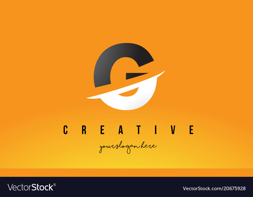 G letter modern logo design with yellow Royalty Free Vector