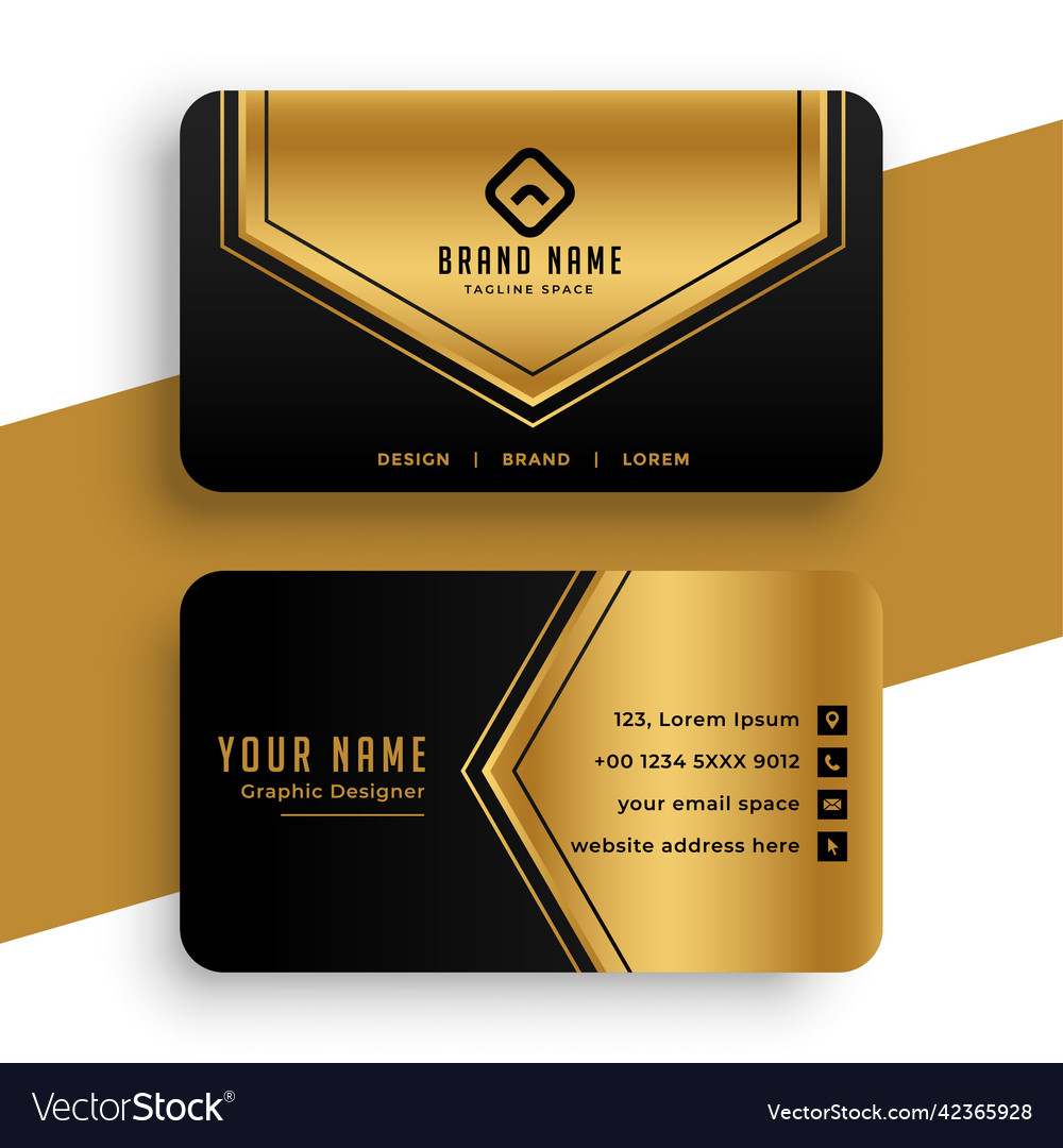 Geometric golden luxury vip business card Vector Image