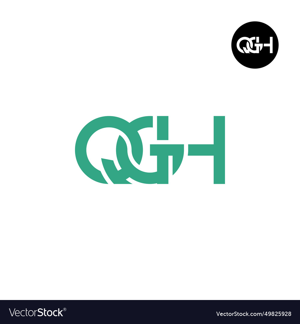 Letter qgh monogram logo design Royalty Free Vector Image