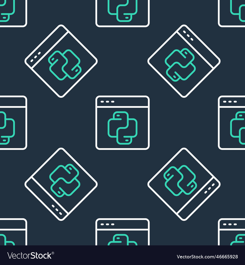 Line python programming language icon isolated vector image Line python programming language icon isolated