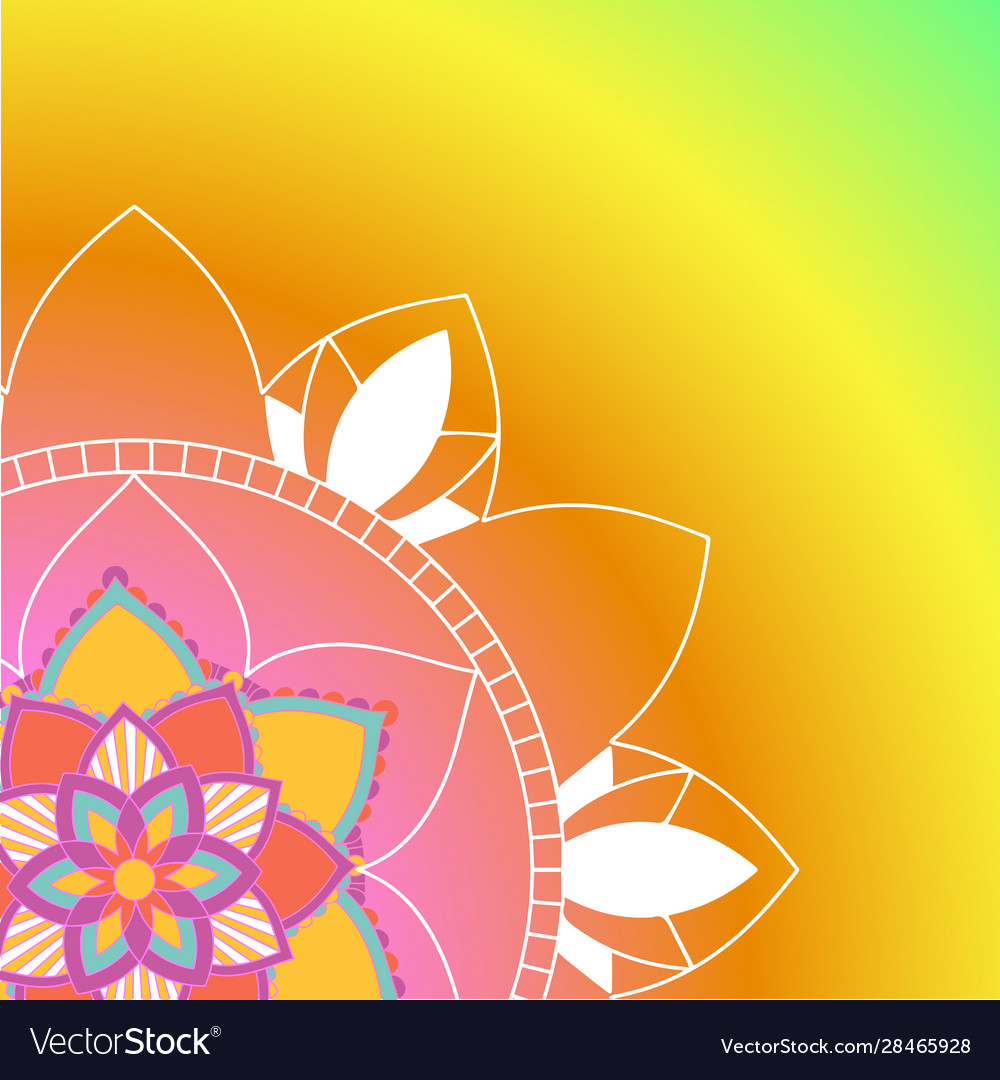 Mandala patterns on yellow background Royalty Free Vector