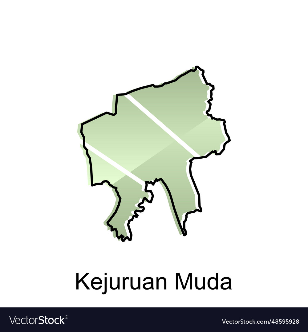 Map of kejuruan muda city modern outline high Vector Image