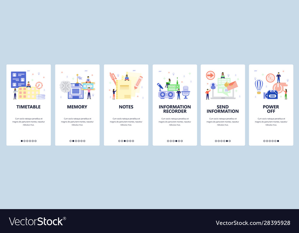 Mobile app onboarding screens computer hardware Vector Image Mobile app onboarding screens computer hardware
