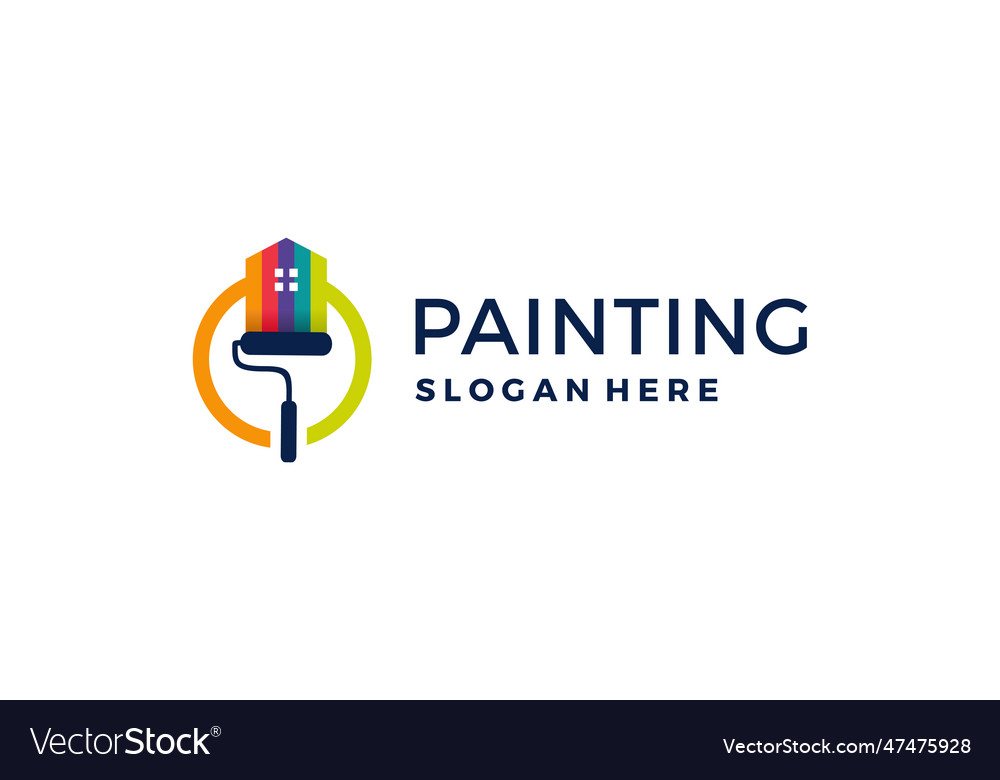 Paint logo design with modern idea Royalty Free Vector Image