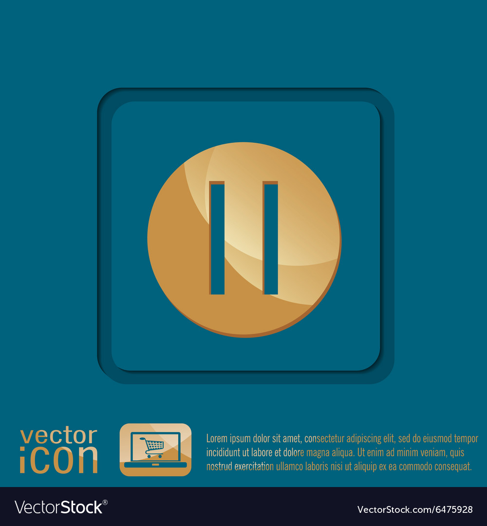 Pause sign web icon on background
