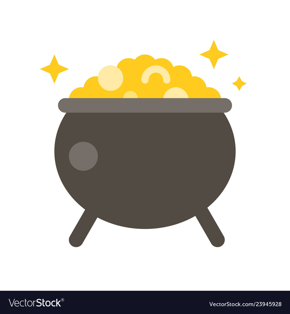 Pot of gold feast saint patrick flat icon