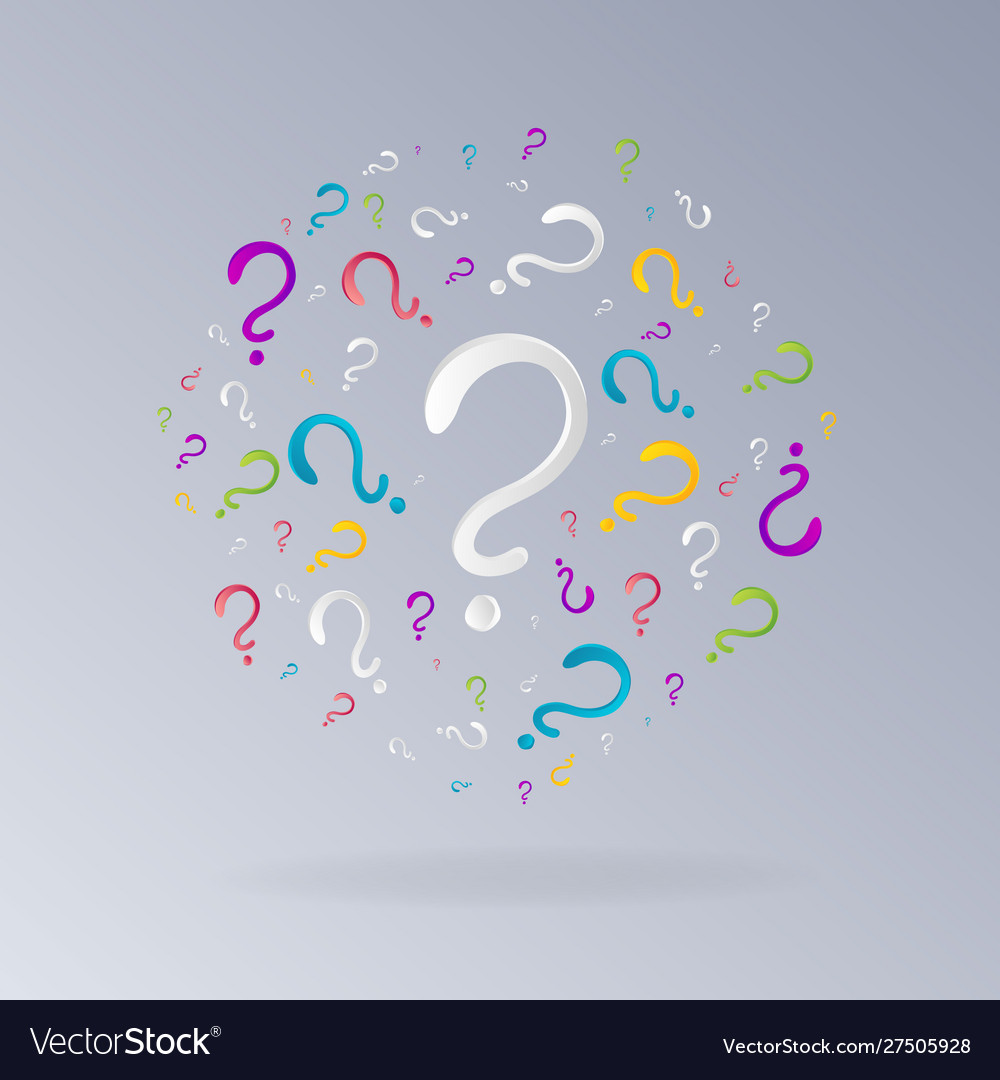 Question signs colorful problem and priority