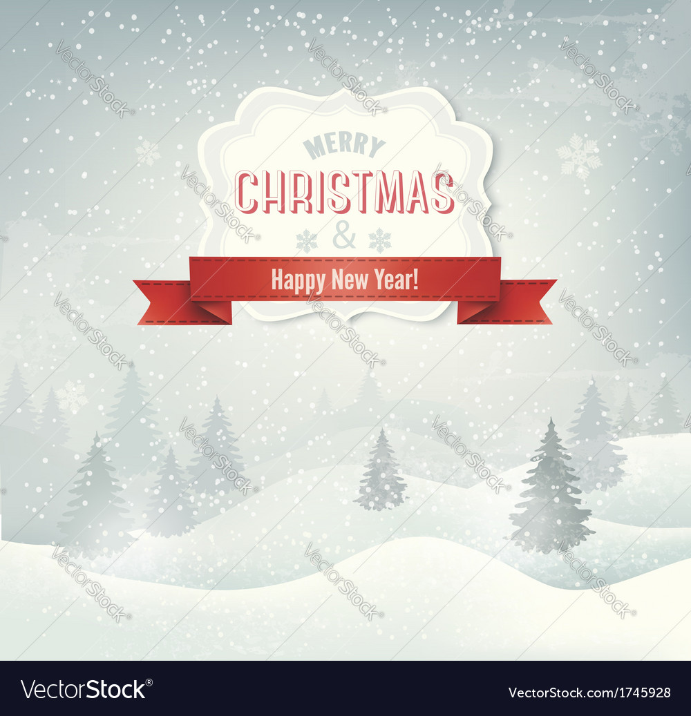 Retro holiday christmas background with winter Vector Image