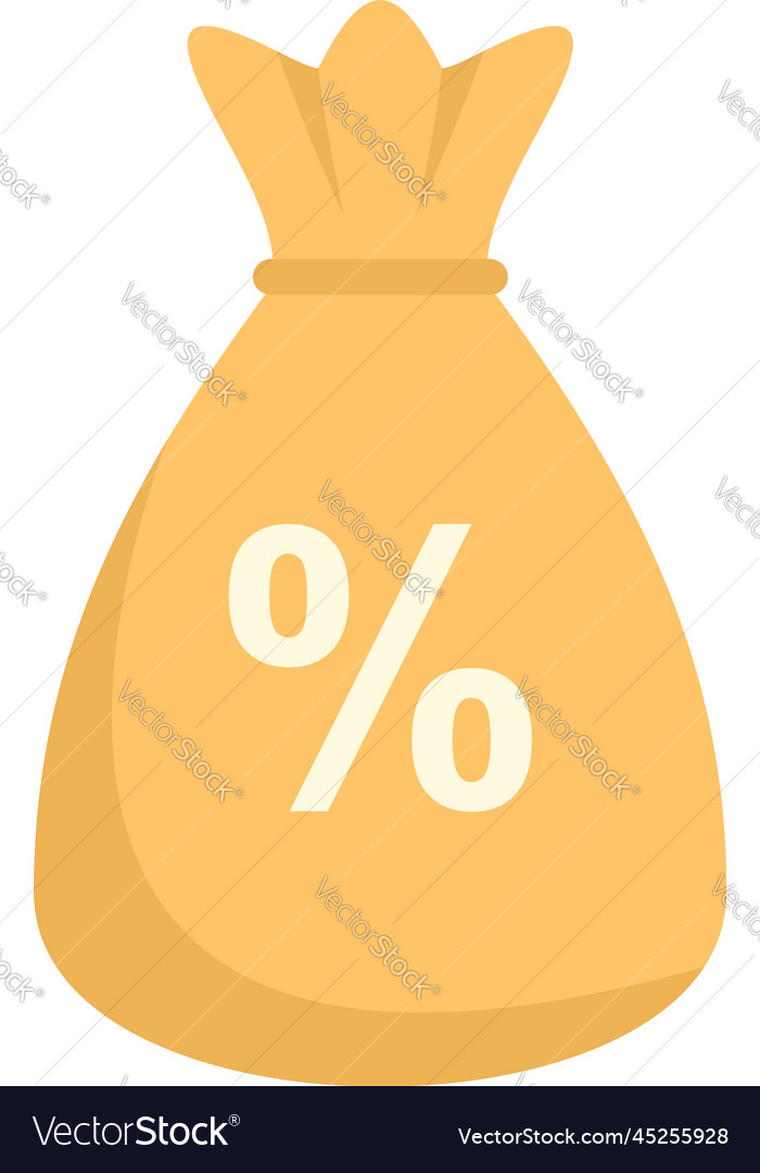 Sale bonus money bag icon flat style Royalty Free Vector