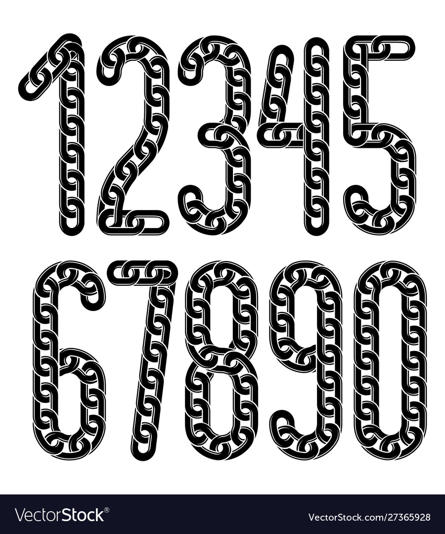Set numerals from 0 to 9 elegant numbers vector image Set numerals from 0 to 9 elegant numbers