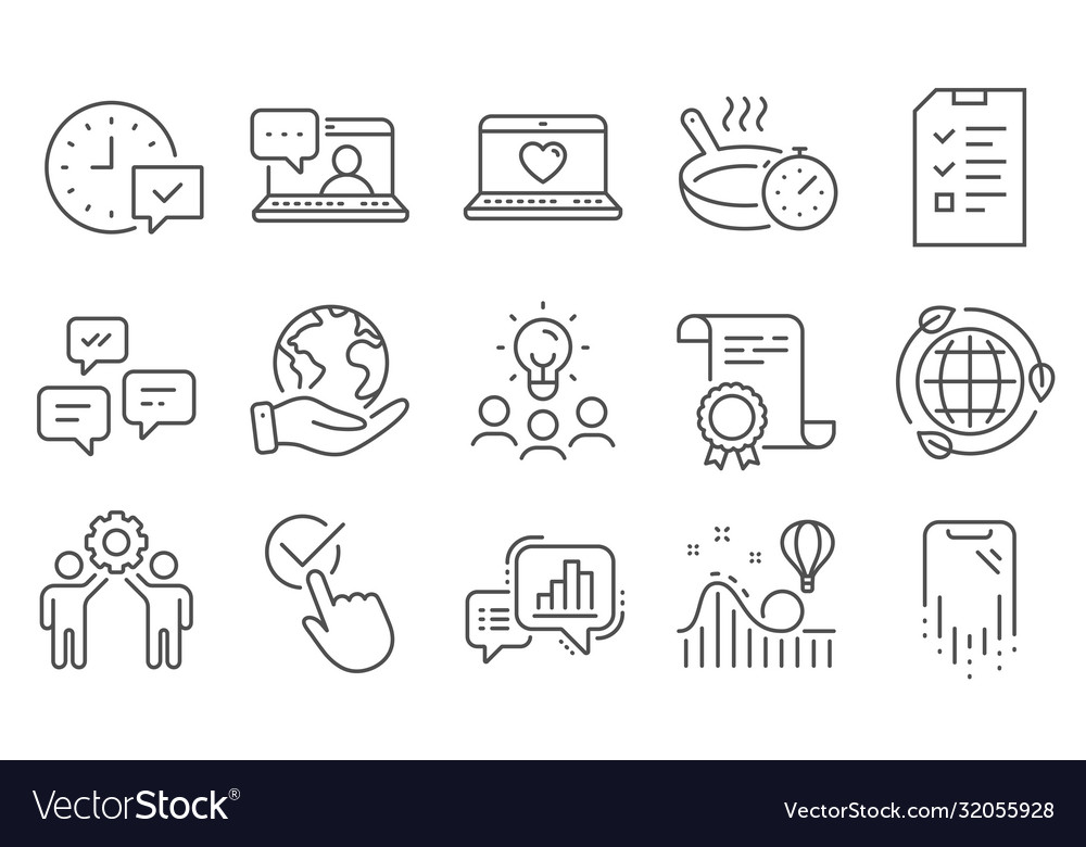 Set technology icons such as checkbox vector image Set technology icons such as checkbox