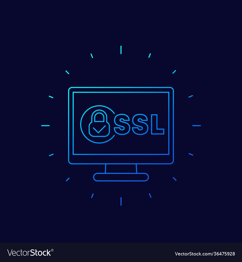 Ssl secure line icon for web
