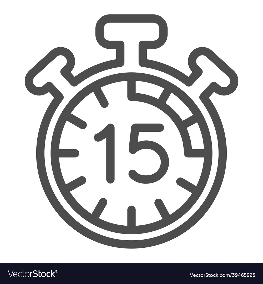 Stopwatch with buttons 15 seconds timer vector image Stopwatch with buttons 15 seconds timer