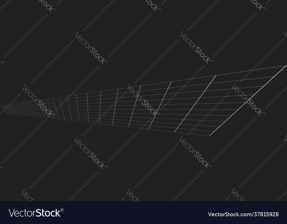 Tilted skew 3d grid mesh vector image Tilted skew 3d grid mesh