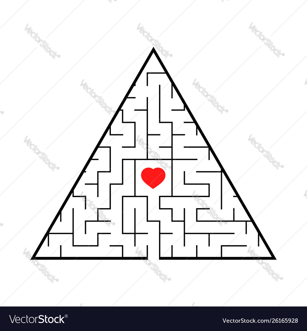 Dreieckiges Labyrinth mit Eingang und Ausgang