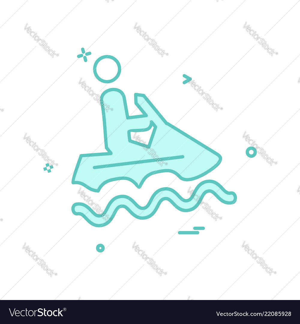 Water skiing icon design