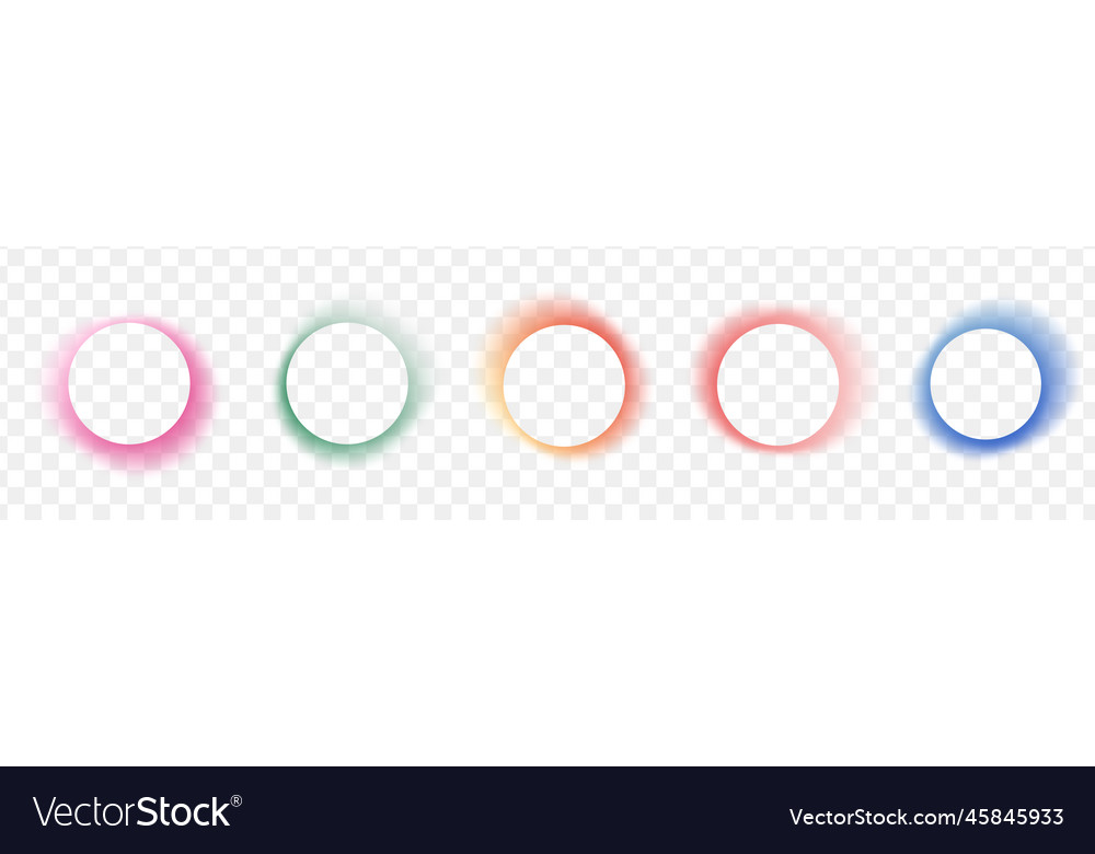 Abstract gradient circle frames set colored light vector image Abstract gradient circle frames set colored light