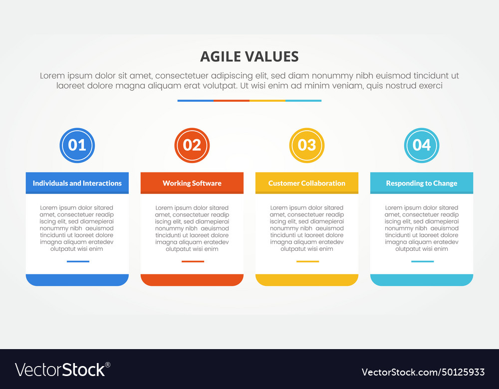 Agile values infographic concept for slide vector image Agile values infographic concept for slide