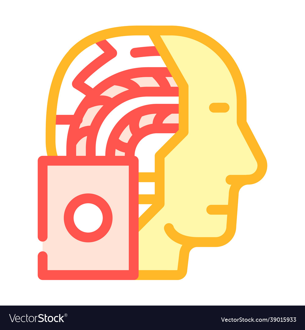Artificial intelligence robot color icon
