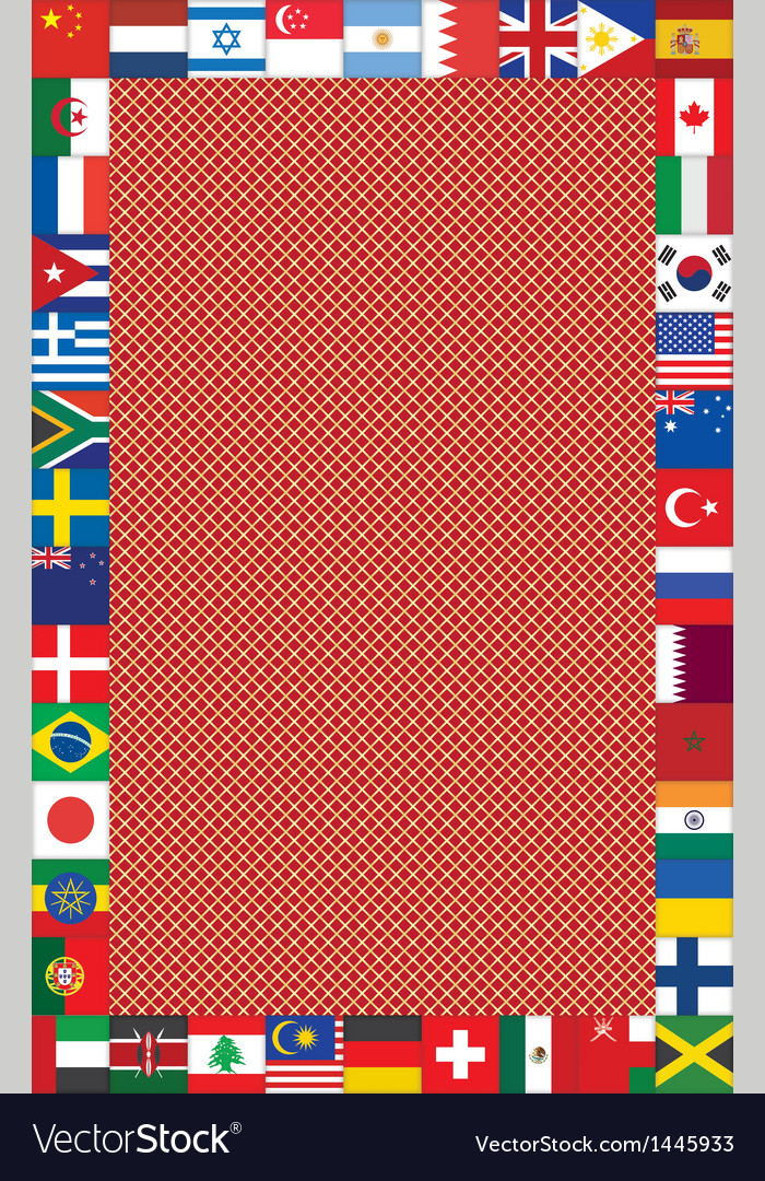 Background with frame made of flags