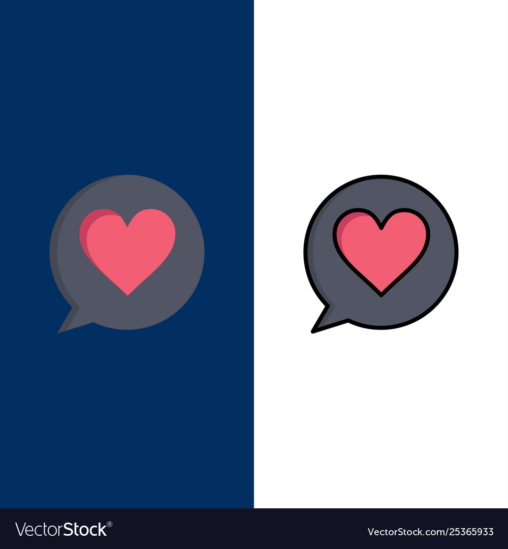 Chat Liebe Herz-Icons flach und Linie gefüllt Icon Vector Image Chat Liebe Herz-Icons flach und Linie gefüllt Icon