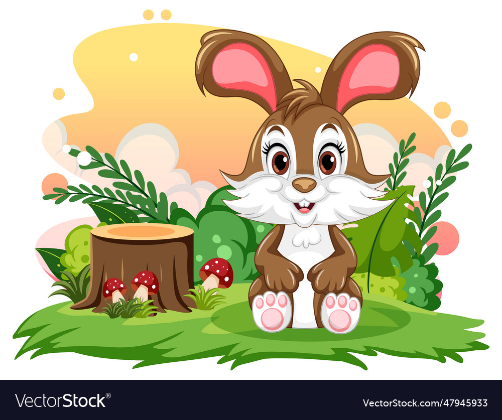 Cute Brown Rabbit Cartoon Character Royalty Free Vector 3106