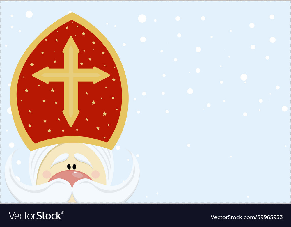 Cute Postcard For Saint Nicholas Sinterklaas Vector Image