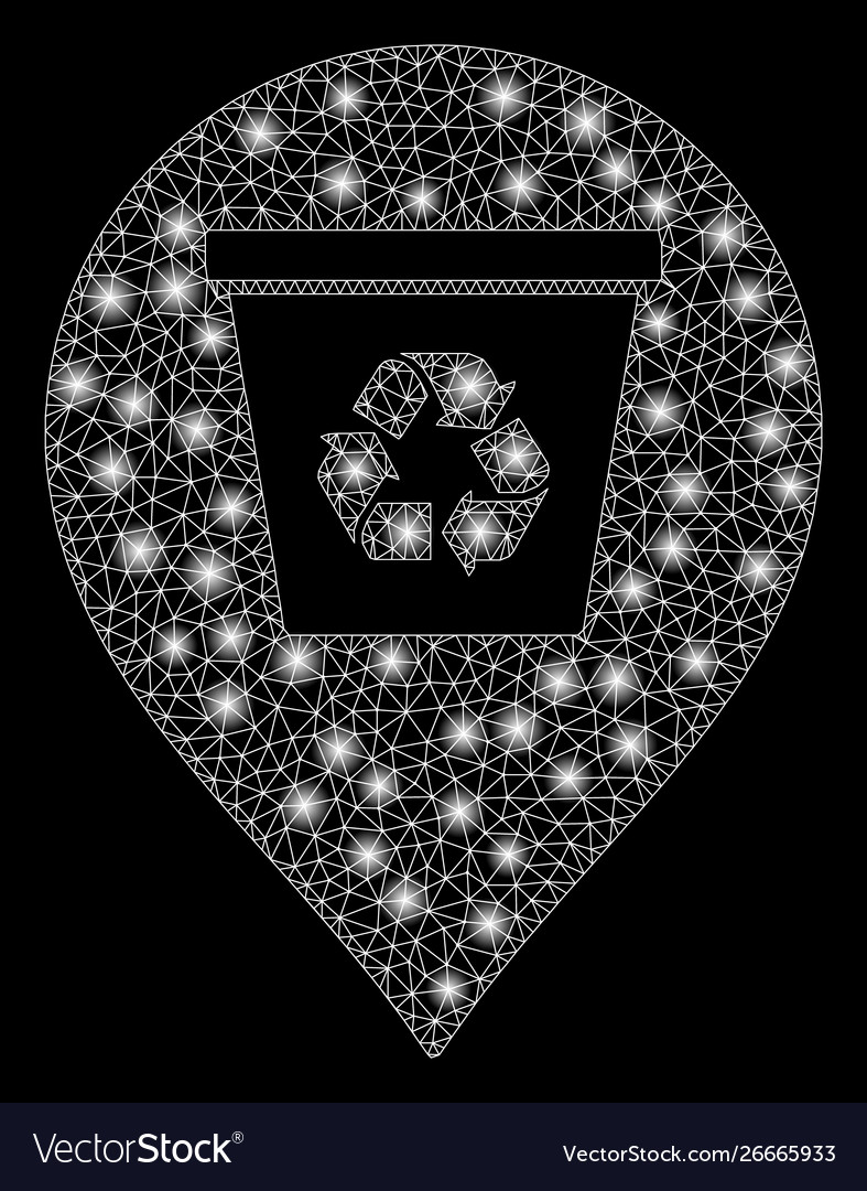 Flare mesh network recycle bin marker with vector image Flare mesh network recycle bin marker with