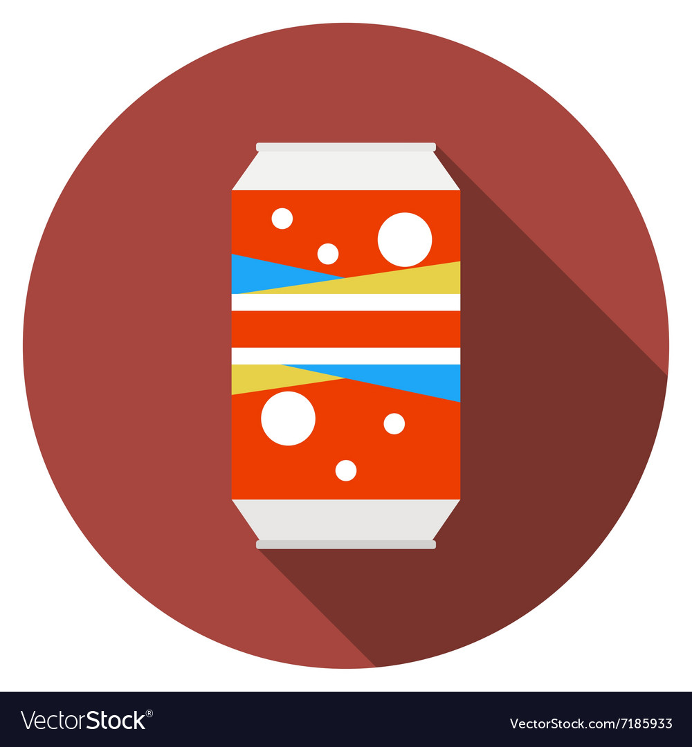 Flat design modern of soda can icon with long