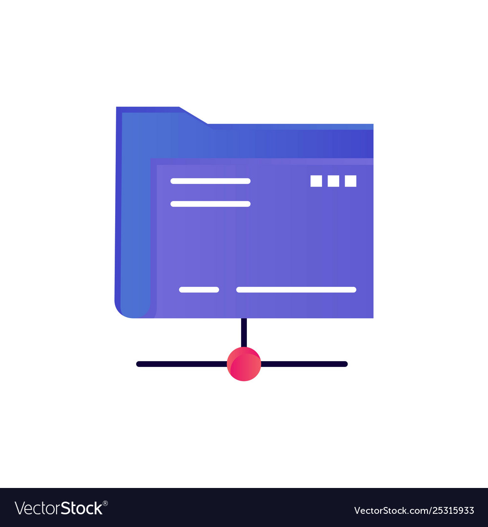 Folder data server storage flat color icon