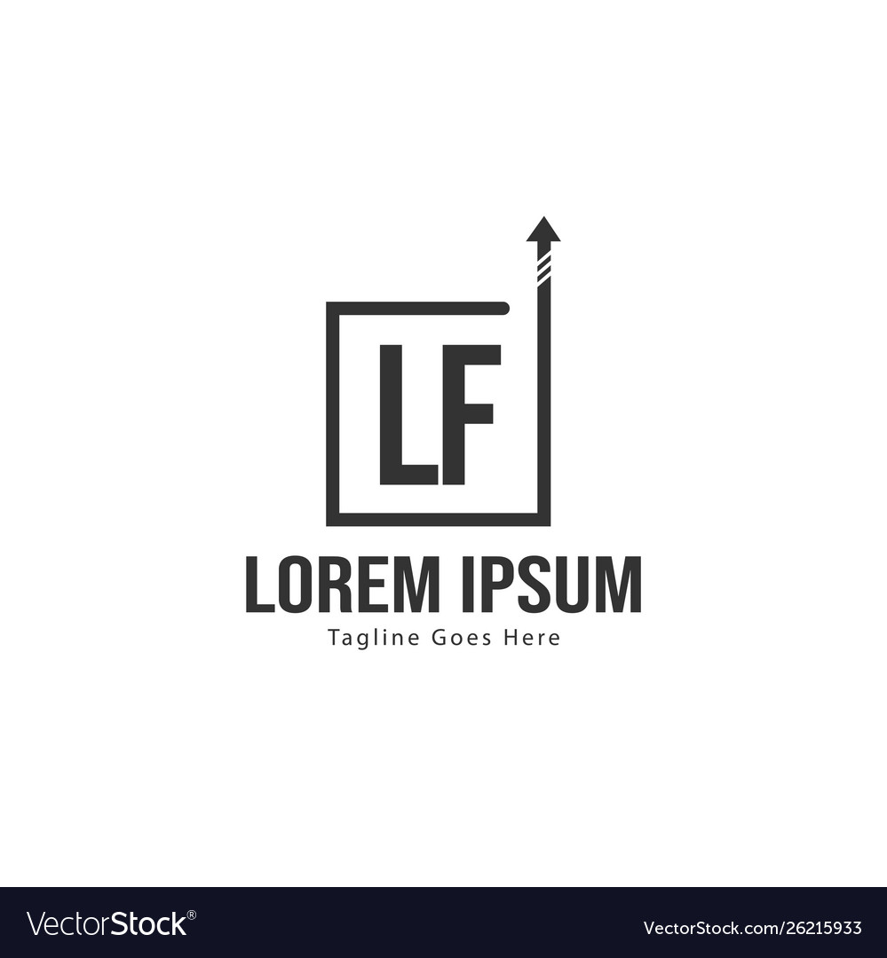 Initial lf logo template with modern frame