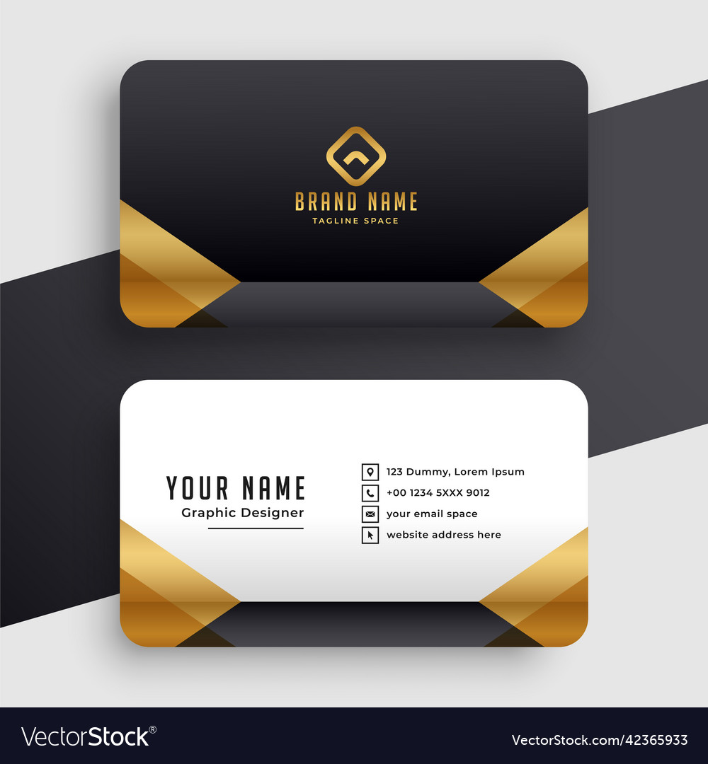 Luxury golden business card stylish design Vector Image