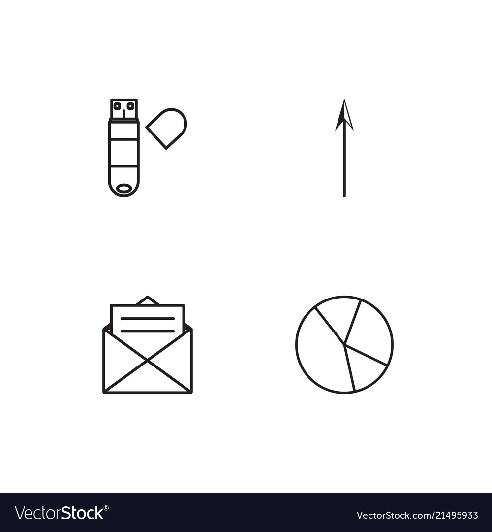 Office linear icons set simple outline