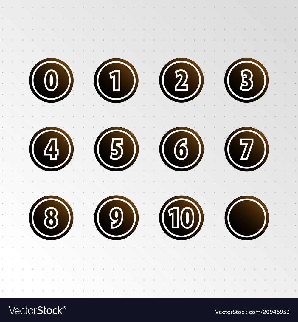 Set of Circle Number Icons