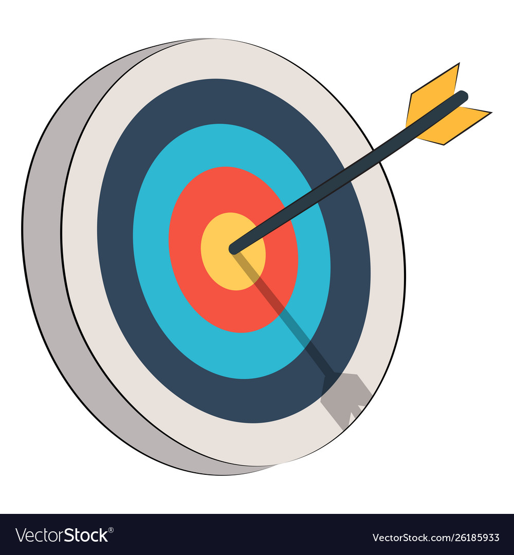 Target with an arrow flat icon concept market Vector Image