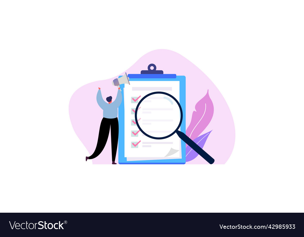 Task done business concept with tiny person vector image Task done business concept with tiny person