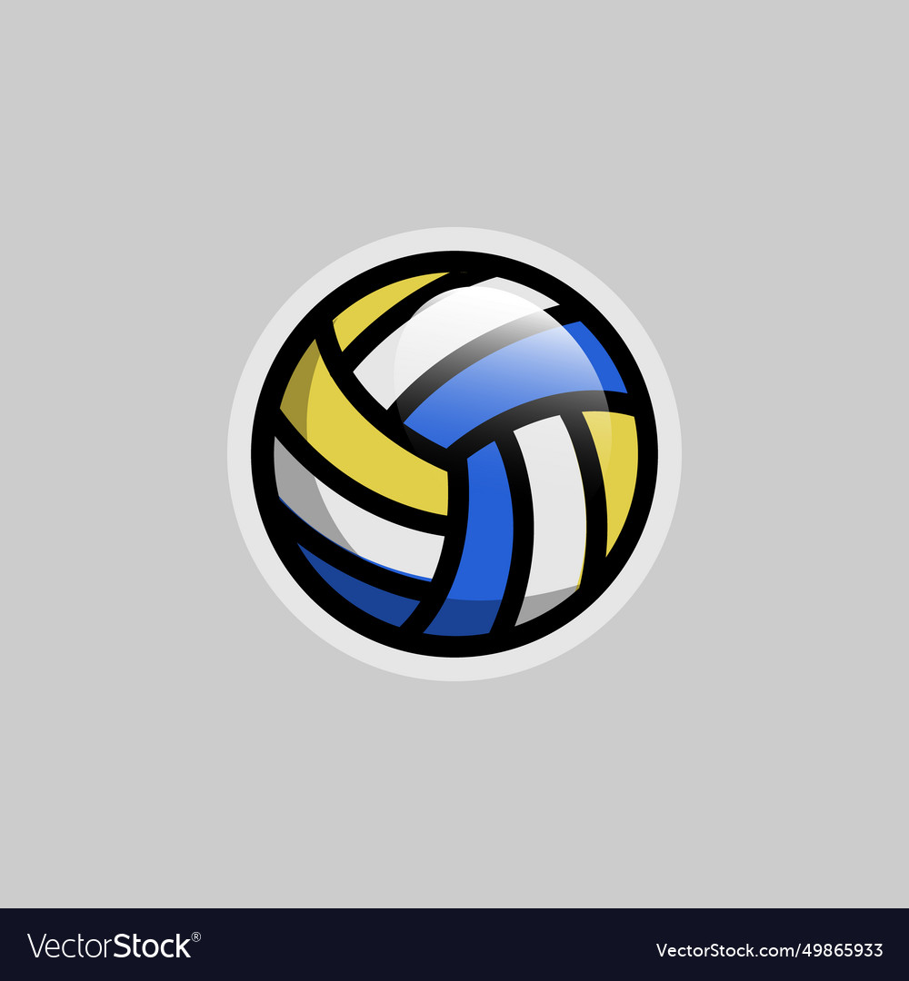 Volleyball sport sticker design Royalty Free Vector Image