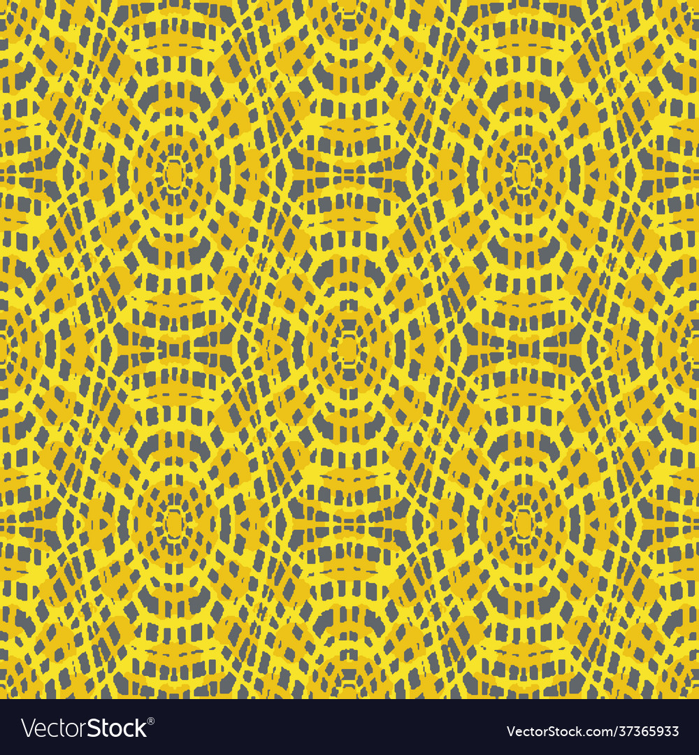 Yellow and gray netting seamless pattern
