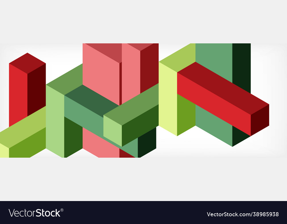 Abstract background 3d cubes cubic elements vector image Abstract background 3d cubes cubic elements