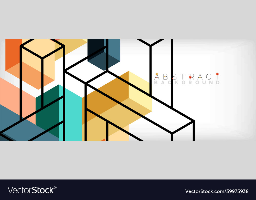 Abstract background 3d cubes cubic elements vector image Abstract background 3d cubes cubic elements